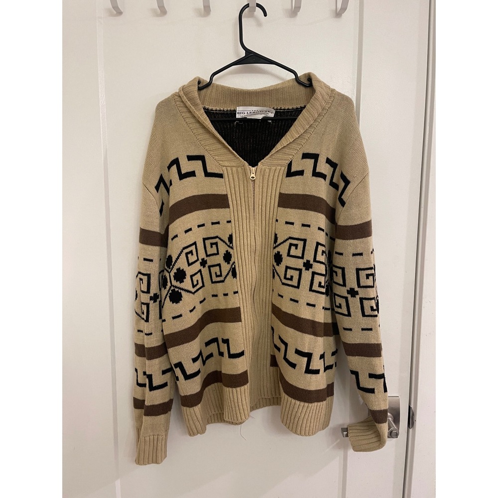 Vintage The Big Lebowski Cardigan Jacket Aztec Brown Western